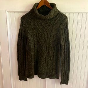 Orvis Wool-Cashmere Turtleneck Cableknit Sweater